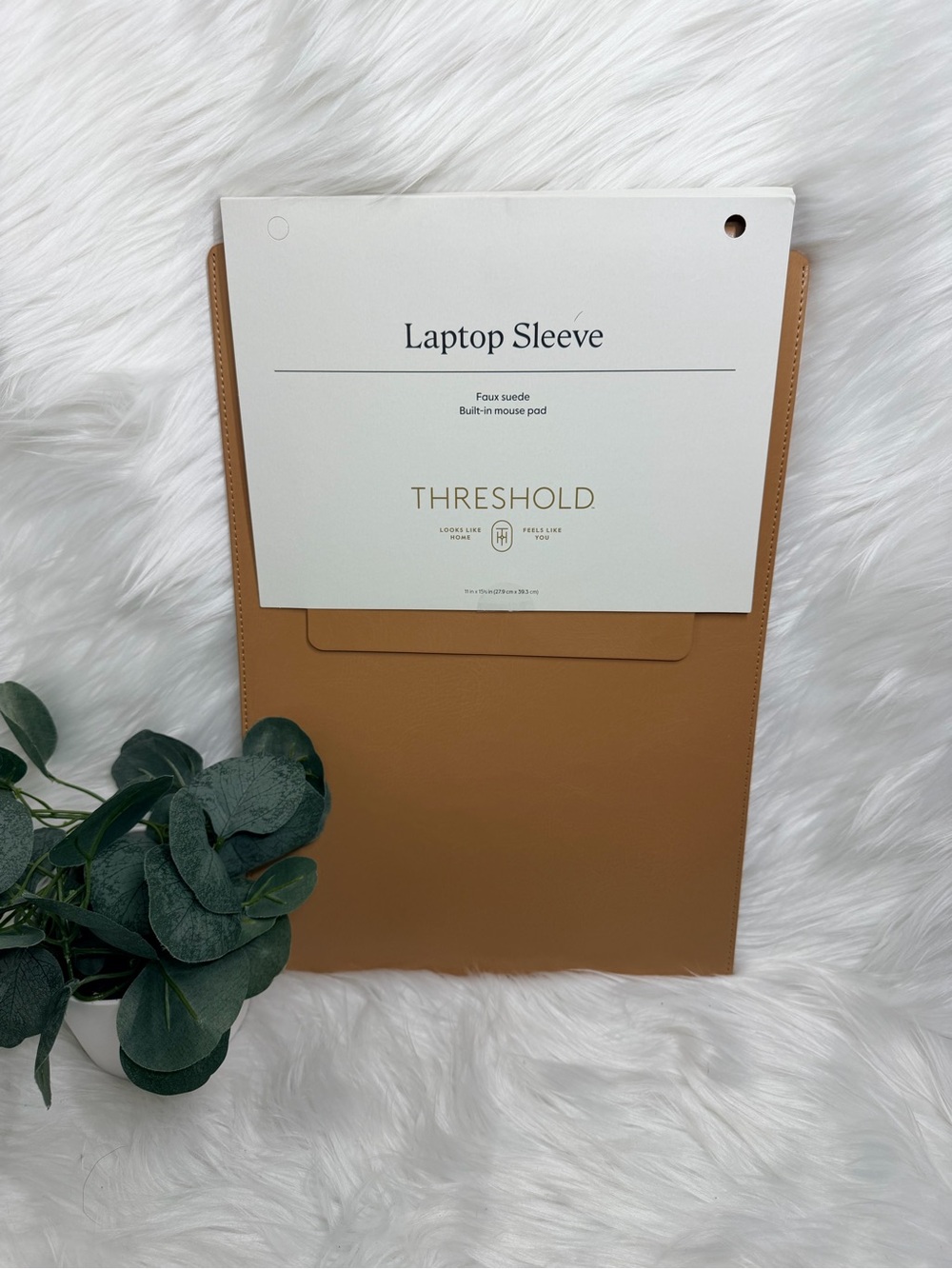 Threshold Faux Suede Laptop Sleeve - Tan Brown